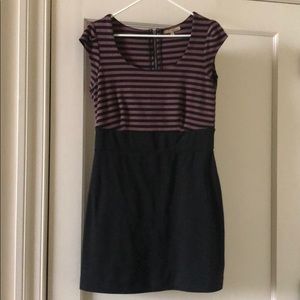 Black and purple striped dress